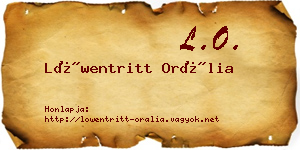 Löwentritt Orália névjegykártya